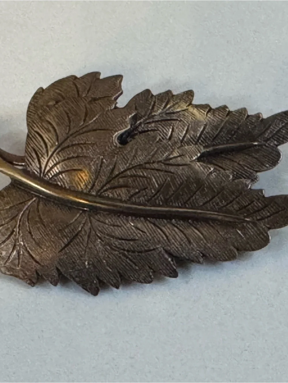 Vintage Fall Autumn Double Leaf Brooch Brass Bronze Tone Brooch Pin Metal